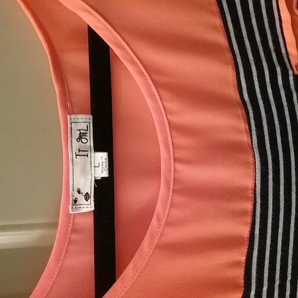 It Girl Neon Striped short sleeve Top - Picture 2 of 4